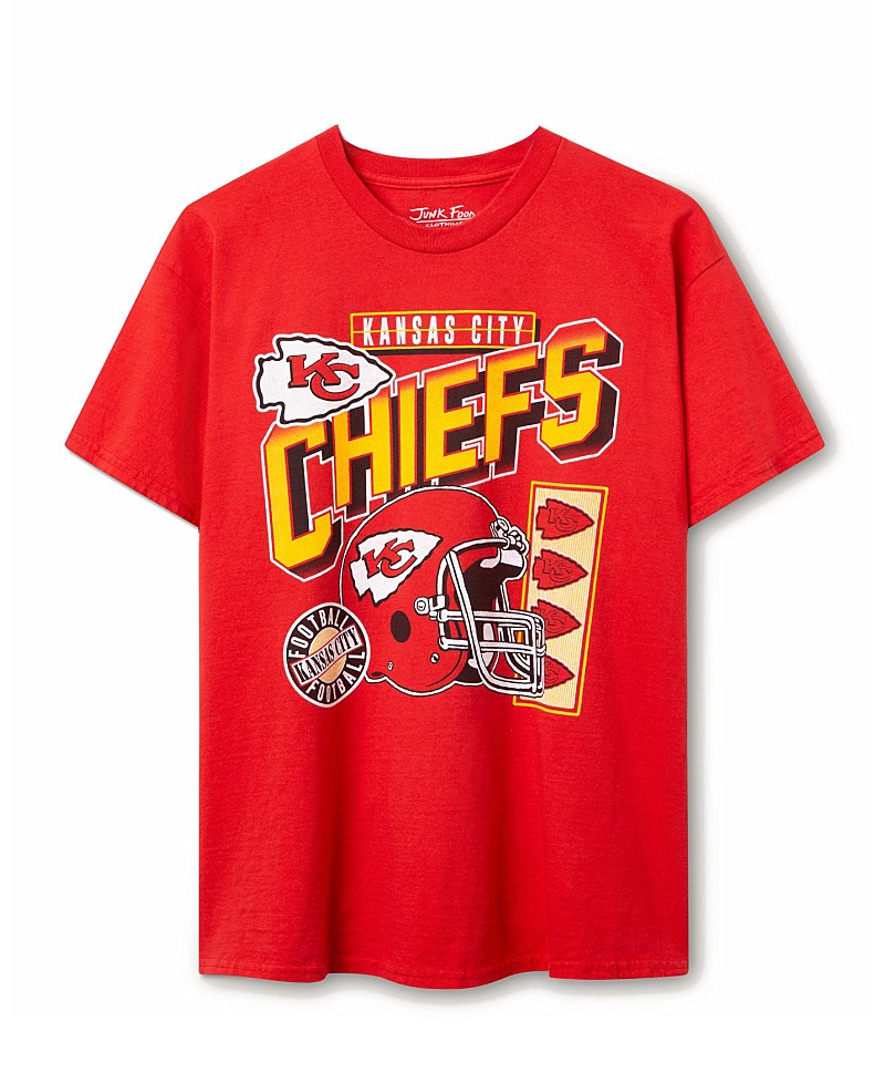 Junk Food Clothing Unisex Nfl Kansas City Chiefs Checkdown Flea Market Tee In Red