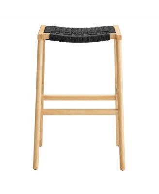 Saoirse Woven Rope Wood Bar Stool, Set of 2