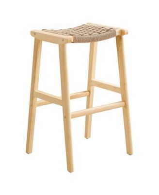 Saoirse Woven Rope Wood Bar Stool, Set of 2