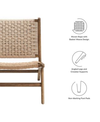 Saoirse Woven Rope Wood Accent Lounge Chair