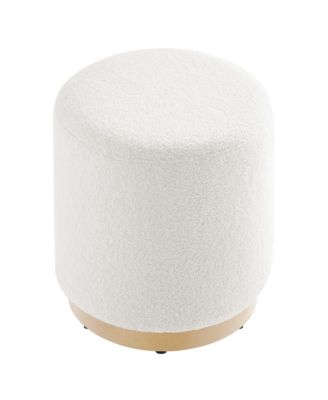 Tilden 16" Round Sherpa Upholstered Ottoman