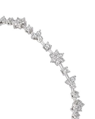 Diamond Flower Bracelet in 14K White Gold, 3.0 tcw