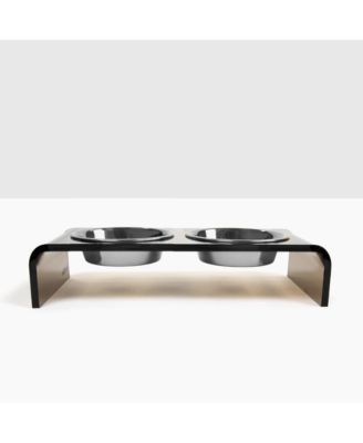 Small Bronze Pet Feeder, 1 Pint Bowls