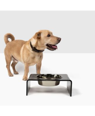 Smoke Grey Single Pet Bowl Feeder
