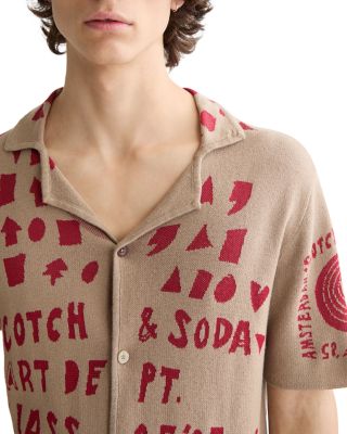 Jacquard Knitted Camp Shirt