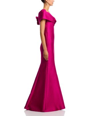 Pebble Jacquard 3D Flower Gown