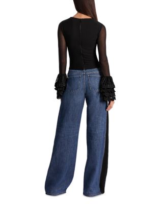 Delaina Sheer Sleeve Cropped Top