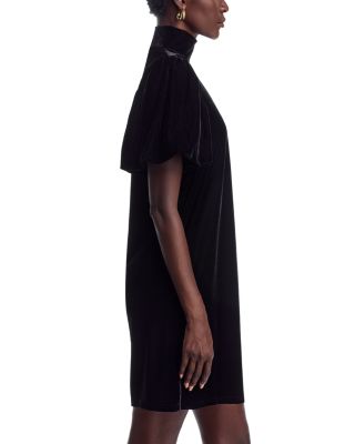 Mock Neck Velvet Dress