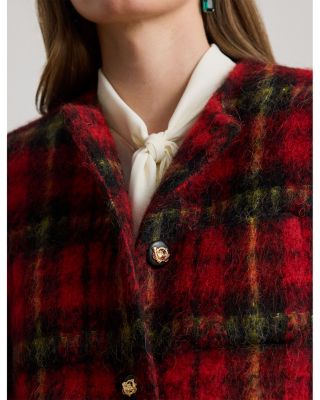 Plaid Mohair Cropped Jacket