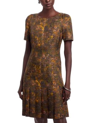 Puff Sleeve Pleated Dress