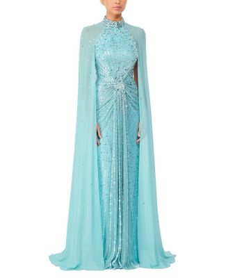Thea Embellished Cape Maxi Dress