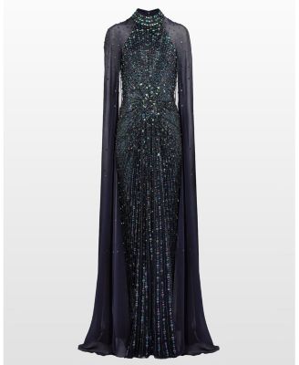 Thea Embellished Cape Maxi Dress