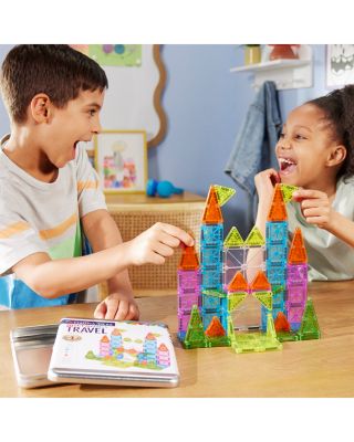 microMAGS Travel Set Deluxe Magnetic Construction Set, 55 Piece - Ages 3+