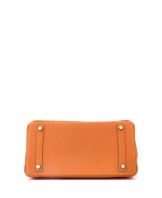 Birkin 30 Handbag Orange Clemence with Palladium Hardware