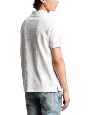 Jacquard Textured Cotton Polo Shirt