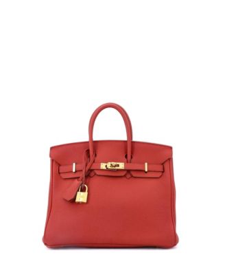 Birkin 25 Handbag Red Togo with Gold Hardware