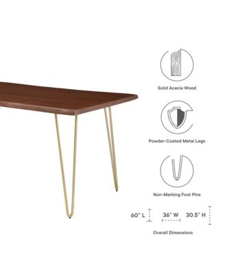 Ardor 60" Live Edge Acacia Wood Acacia Wood Dining Table