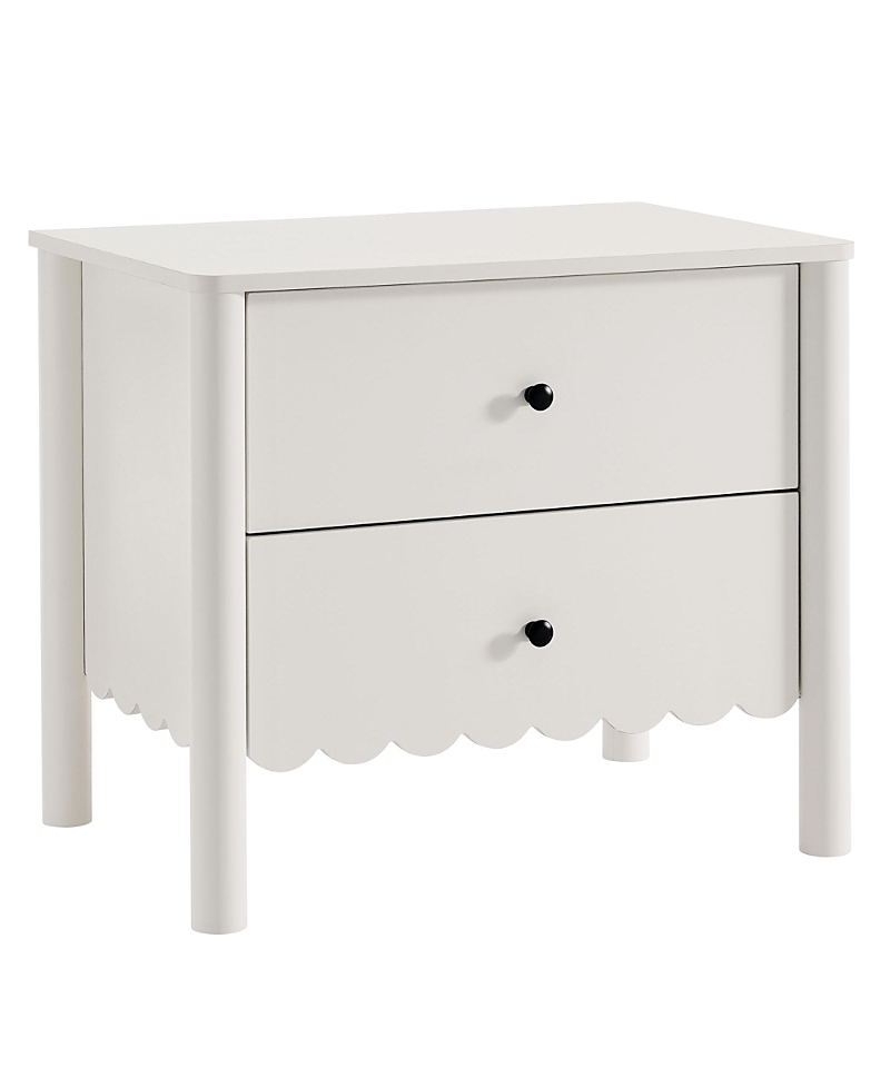 Modway Emmeline Scalloped 2-drawer Nightstand In White