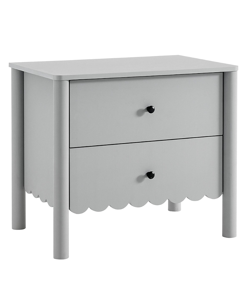 Modway Emmeline Scalloped 2-drawer Nightstand In Gray