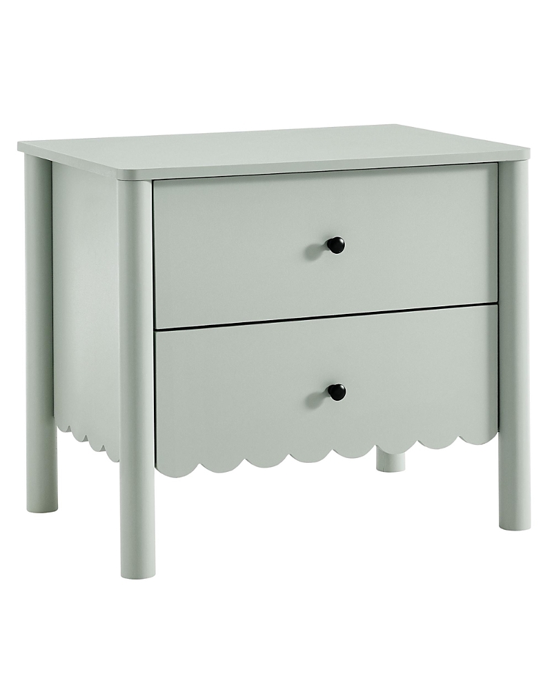 Modway Emmeline Scalloped 2-drawer Nightstand In Green