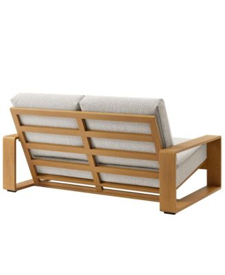 Lirienne Outdoor Patio Aluminum Faux Wood Loveseat