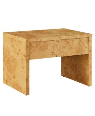 Hudson 1-Drawer Burl Wood Nightstand