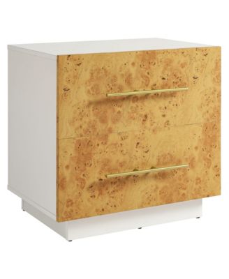 Abel 2-Drawer Burl Wood Nightstand