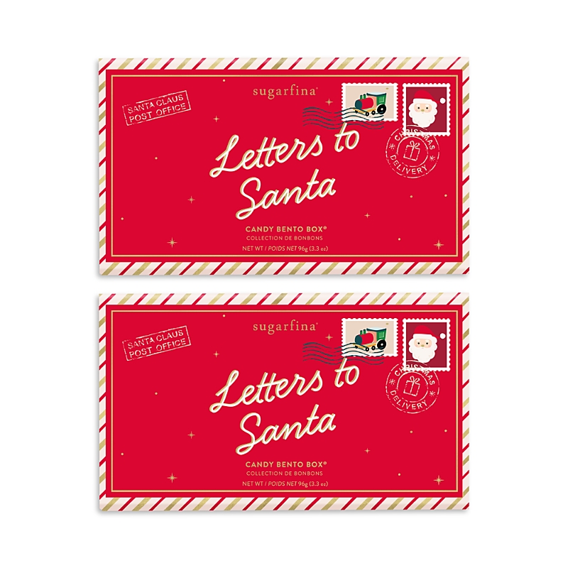 Sugarfina Letters To Santa Candy Bento Box, Set Of 2 In Red