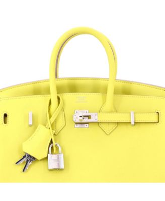 Birkin 25 Handbag Yellow Swift with Palladium Hardware