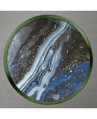 Knoll 16-inch Iron Round End Table with Galaxy Top and Dome Base