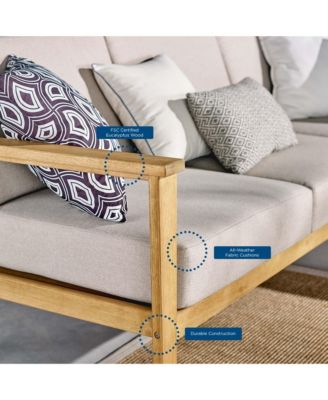 Sedona Outdoor Patio Eucalyptus Wood Sectional Sofa Corner Chair