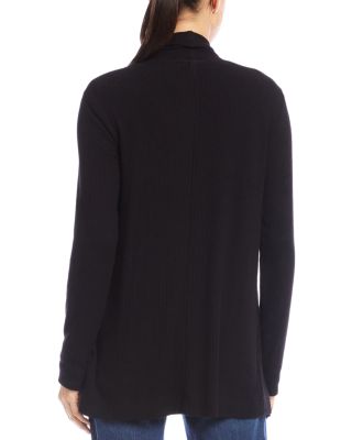 Ribbed Drape Front Cardigan