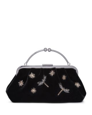 Strathberry - Frame Black Velvet Clutch