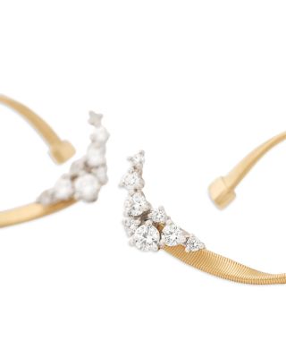 18K Yellow Gold Marrakech Diamond Graduated Cluster Spiral Hoop Earrings