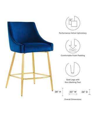 Discern Performance Velvet Counter Stool