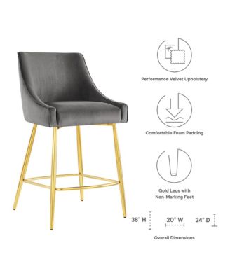 Discern Performance Velvet Counter Stool