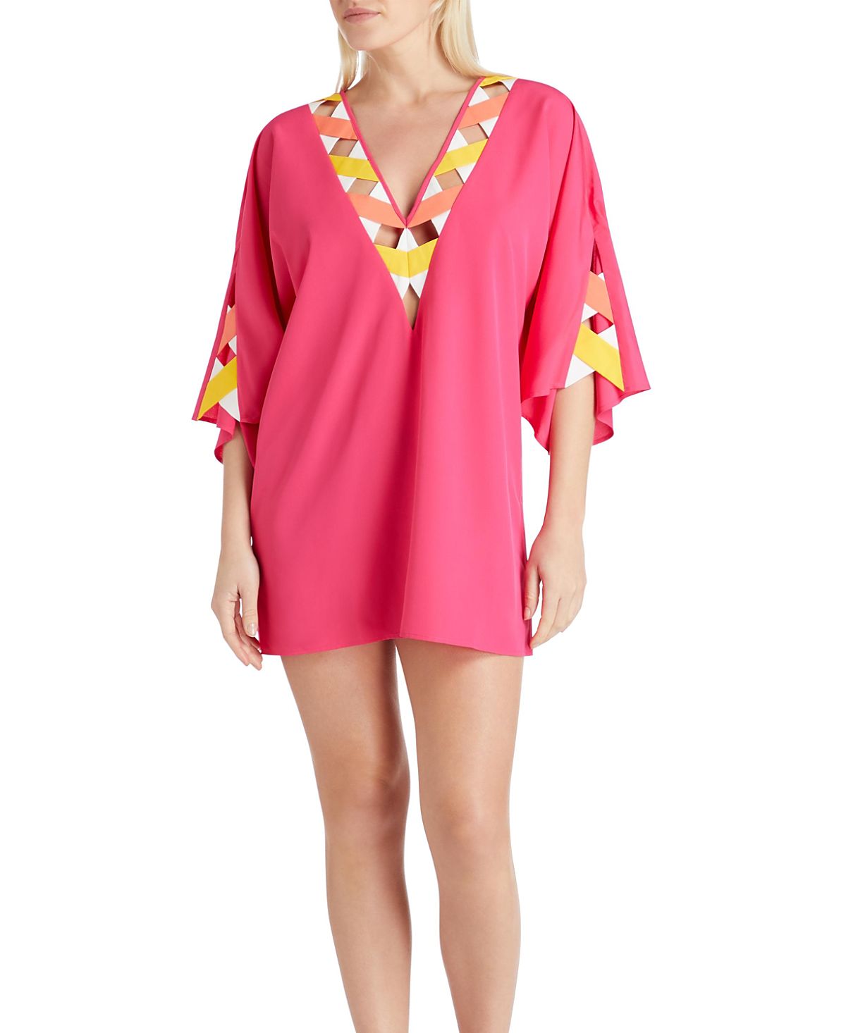 Valimare Mallorca Cross Bandage Cover-up Tunic Dress