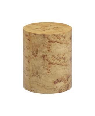  Fig Natural Burl Drum Side Table