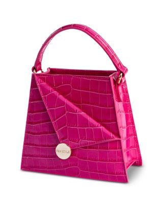 Kandi Croc Embossed Leather Handbag