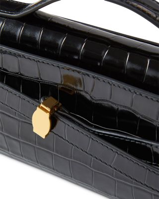 Dash Croc Embossed Leather Clutch