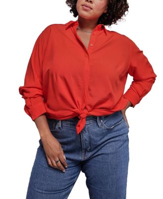  The Empower Long Sleeve Bow Button Up