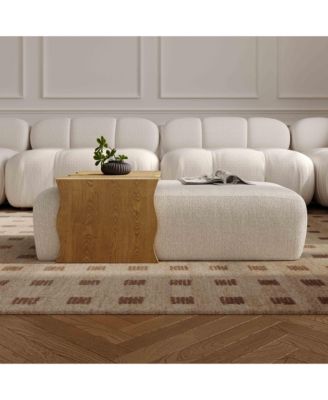 Spencer Performance Basketweave Ottoman with Bridge Table