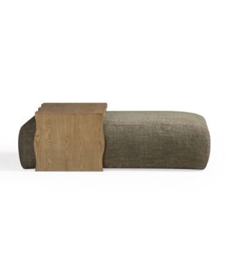 Spencer Performance Basketweave Ottoman with Bridge Table