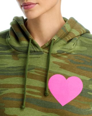 Heart Camouflage Cropped Hoodie 