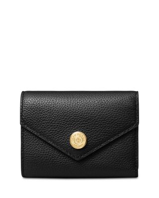 T Monogram Pebbled Leather Envelope Wallet