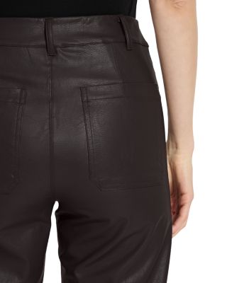 High Rise Faux Leather Cropped Pants