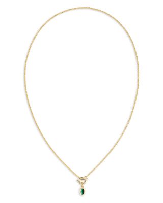 Mini Elisa Stone Pendant Necklace, 16"-19" 