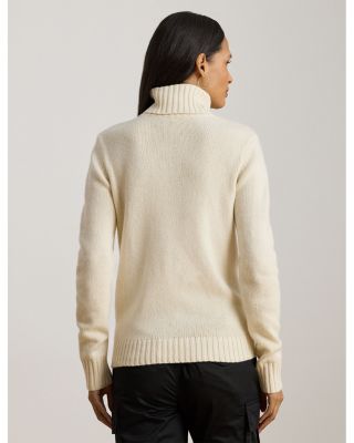 Embroidered Logo Wool Blend Turtleneck