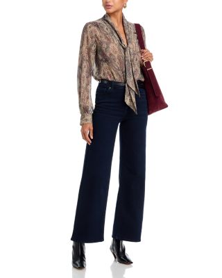 The Paisley Silk Tie Blouse
