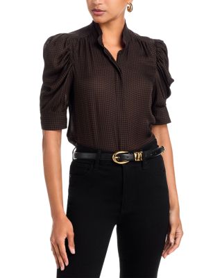 The Silk Houndstooth Gillian Top